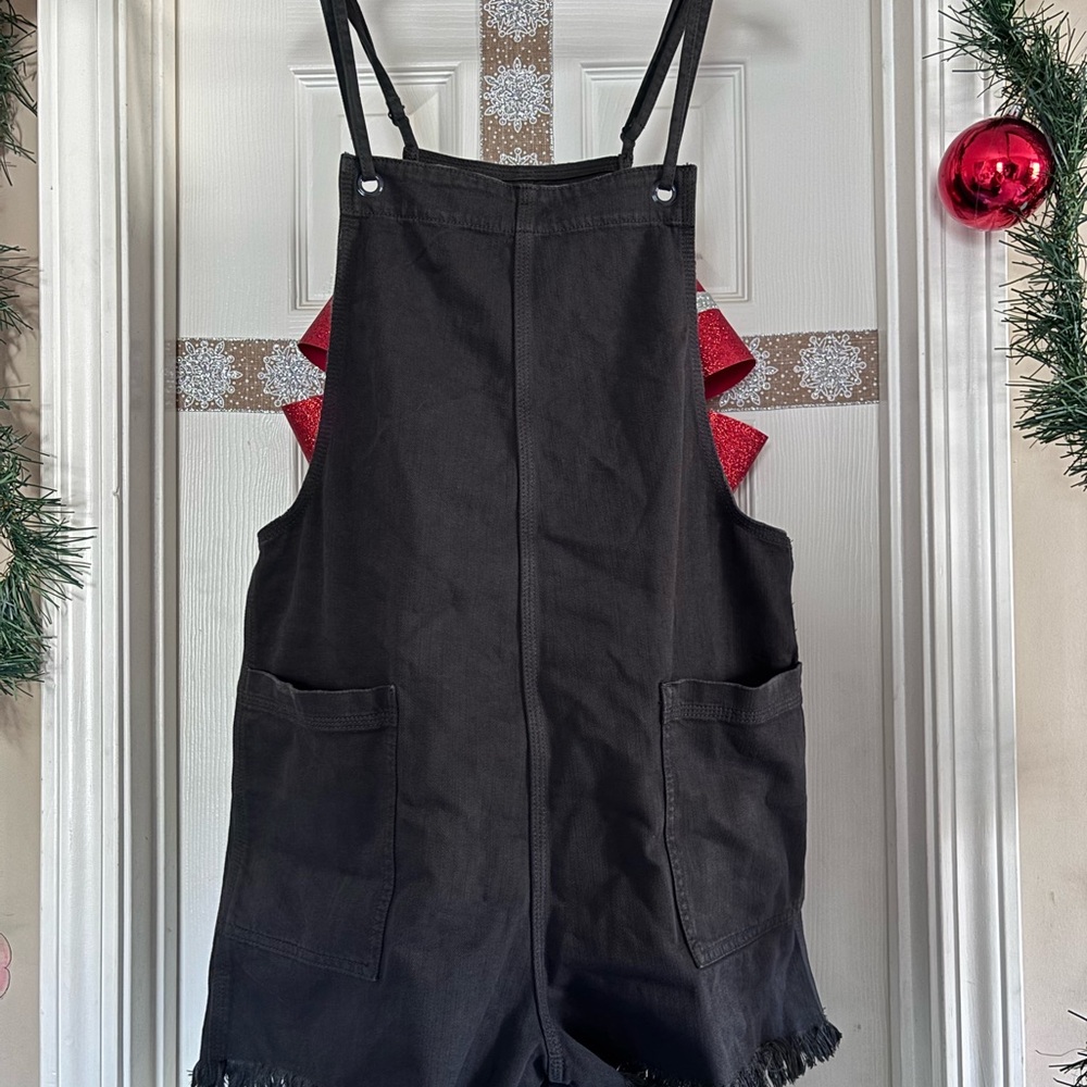 Aerie Charcoal Double Strap Shortall